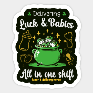 Delivering Luck & Babies St Patricks Day Sticker